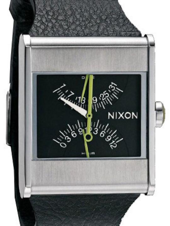 Nixon Herrenuhr 40mm Batterie mit Schwarz Lederarmband