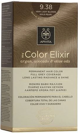 Apivita My Color Elixir Βαφή Μαλλιών Χωρίς Αμμωνία 9.38 Ξανθό Πολύ Ανοιχτό Μελί Περλέ 50ml