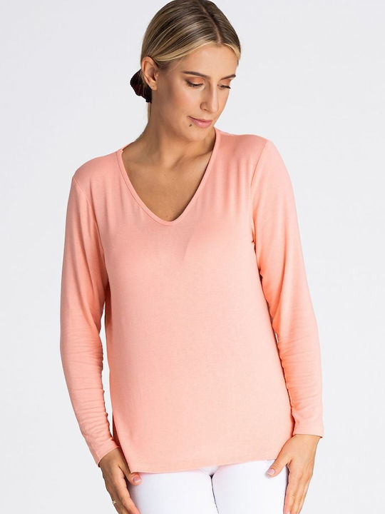 Figl Damen Bluse Langärmelig Pink