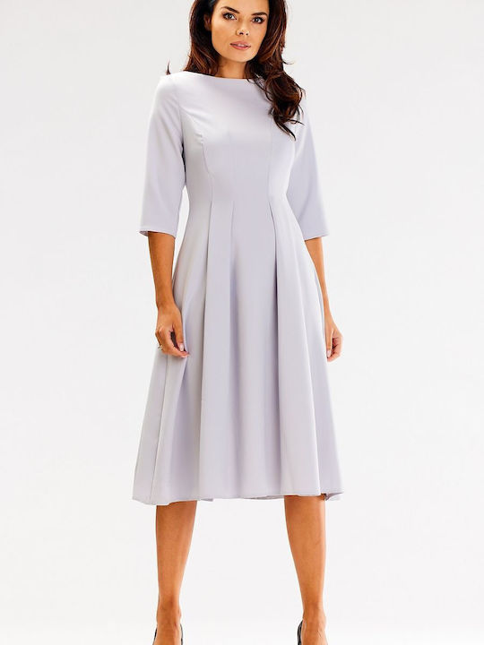 Awama Midi Kleid Gray