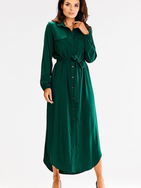 Awama Midi Kleid Grün