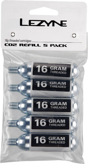 Lezyne Co2 Refill Pack 16g 5pcs 1-C2-CRTDG-V116P5 Велосипедна помпа Инфлатор Co2 Ръката