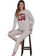 Sevim Winter Damen Pyjama-Oberteil Ecru