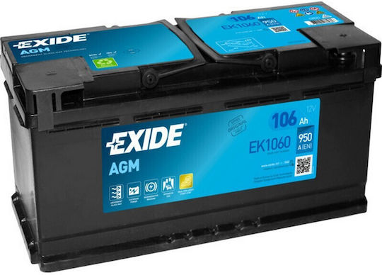 Exide Batterie Auto mit Kapazität 106Ah Start/Stopp