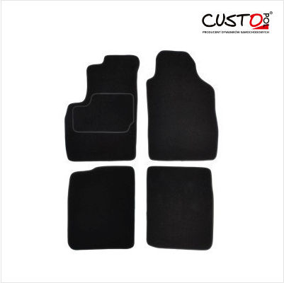 Custopol Σετ Μπροστινά και Πίσω Πατάκια 4τμχ για Fiat Panda 2003–2012 Μαύρα