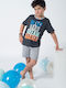 Happy Family Kids' Pajamas Summer Dark Grey