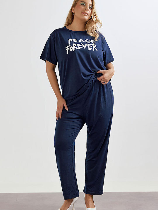 Women's Navy Blue Set with Trousers