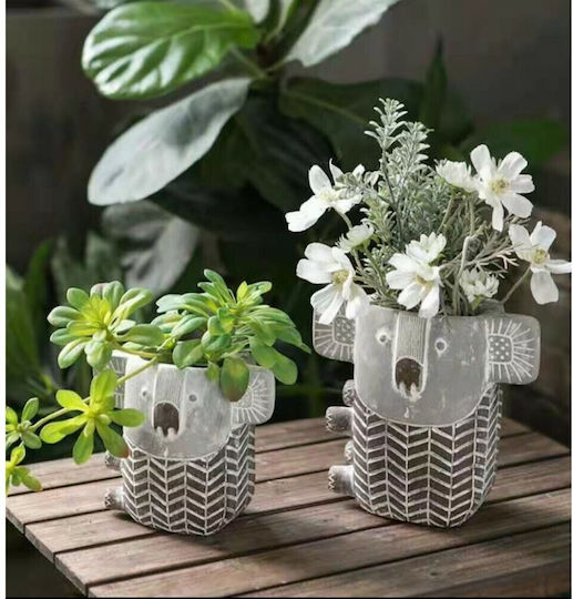 Natural Home Koala Planter Ceramic Gray 19x19cm.