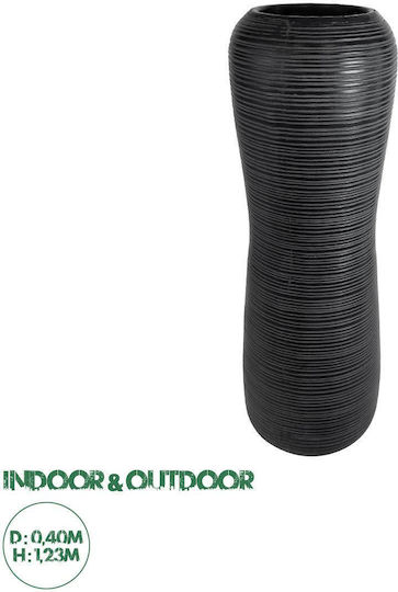 GloboStar Barrio Planter Polyester Black with Stand 40x40x122cm.