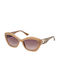 Guess Women's Sunglasses with Beige Plastic Frame and Brown Gradient Lens GU7868S 57F