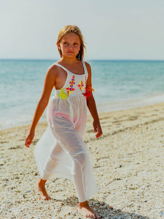 Mädchenkleid Ärmellos Weiß