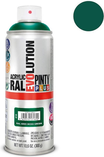 Pinty Plus Spray Paint Acrylic with Matt Effect Green RAL 6005 400ml
