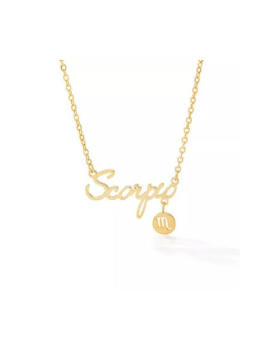 Necklace Zodiac Sign from Gold Plated Steel