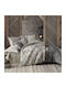 Mijolnir Bettbezug-Set Einzelbett mit Kissenbezug 160x220 Basilisk Beige