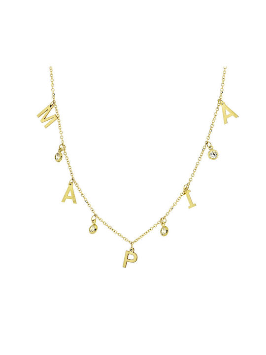 Necklace Name from Gold 14K