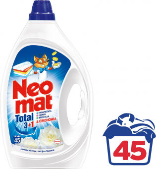 Neomat Total 2 σε 1 Υγρό Απορρυπαντικό Ρούχων με Άρωμα Αέρινη Φρεσκάδα 2.1lt (42 Μεζούρες)