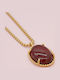 LifeLikes Gold Plated Steel Necklace Red