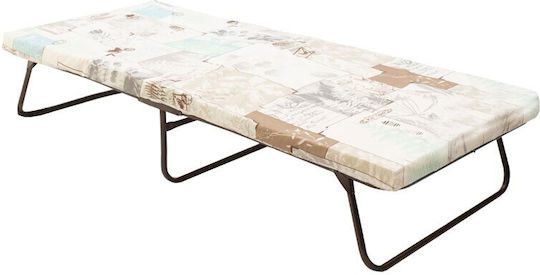 Folding Guest Bed Campaign Single Black 182x80x37cm