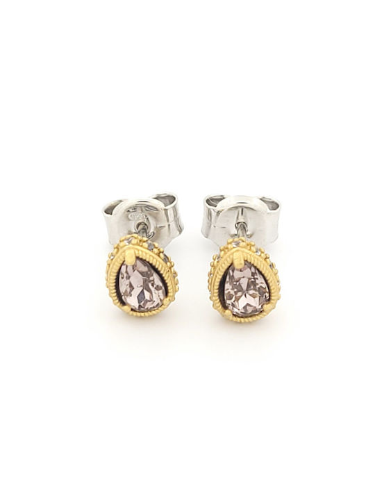 Dimitrios Exclusive Earrings made of Silver Gold Plated with Stones