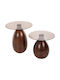 Round Side Table Regen Glass Bronze 2pcs L44xW44xH49.5cm