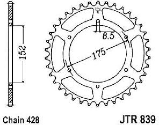 FE Sprockets Заден зъбен колело за Yamaha ДТ 125