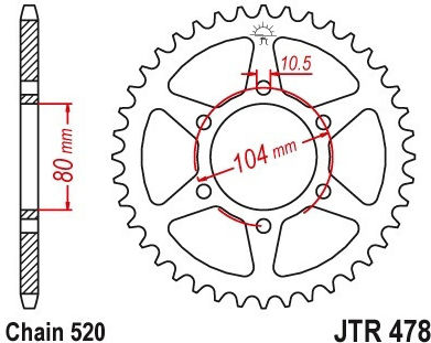 FE Sprockets Γρανάζι Πίσω για Kawasaki Z750