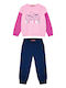 Energiers Kids Sweatpants Set Blue 2pcs Βαμβακερό