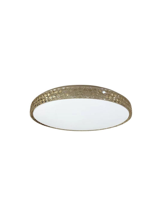 Eko Light Πλαφονιέρα Οροφής Χρυσή με Ενσωματωμένο LED