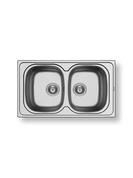 Pyramis Sparta 100130901 Drop-In Spüle Inox Satiniert B86xT50cm Silber