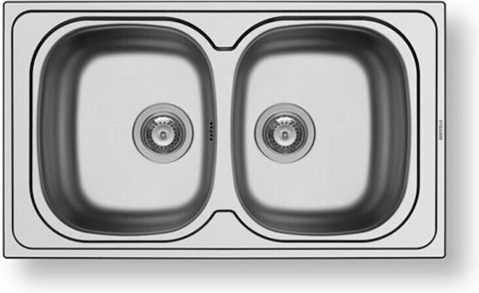 Pyramis Sparta 100130901 Drop-In Spüle Inox Satiniert B86xT50cm Silber