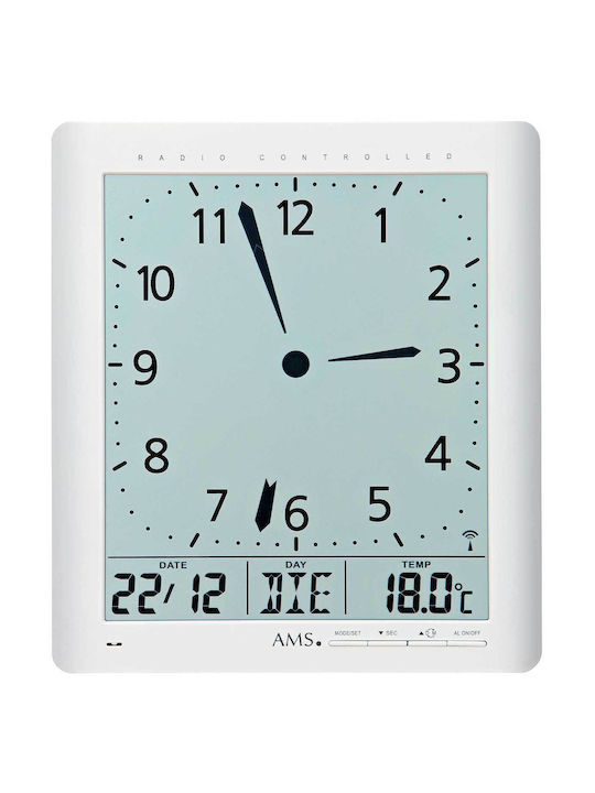 AMS Wall Clock Digital Gray