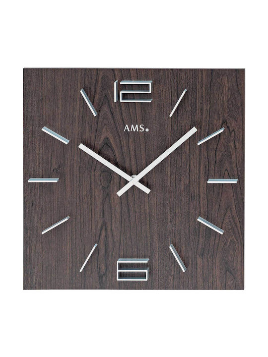 AMS Wall Clock Brown