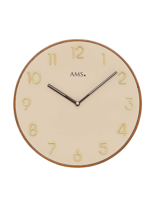 AMS Wanduhr Beige