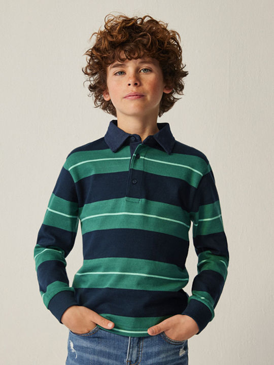 Mayoral Kids Polo Long Sleeve Green