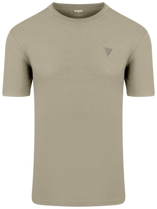 Guess T-shirt Bărbătesc cu Mânecă Scurtă beige