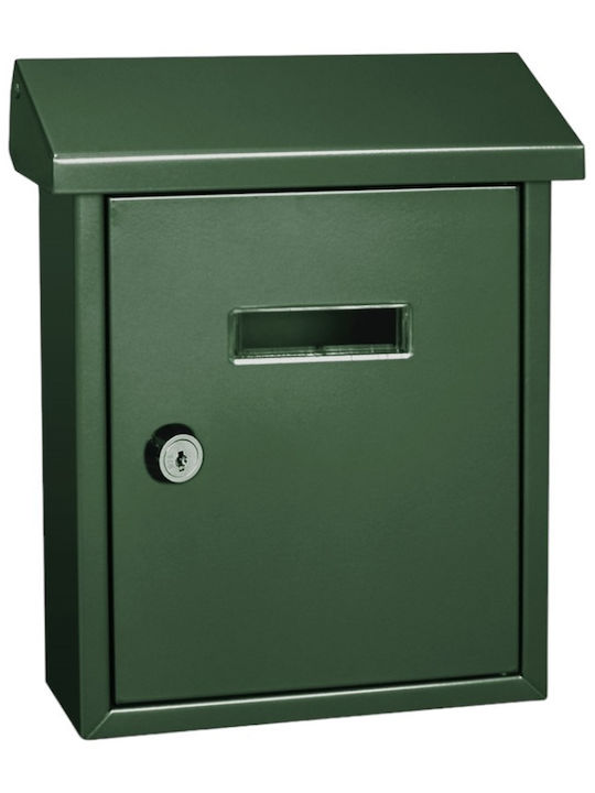 ERGOhome Außenbereich Briefkasten Metallisch in Grün Farbe 25.5x19x8cm