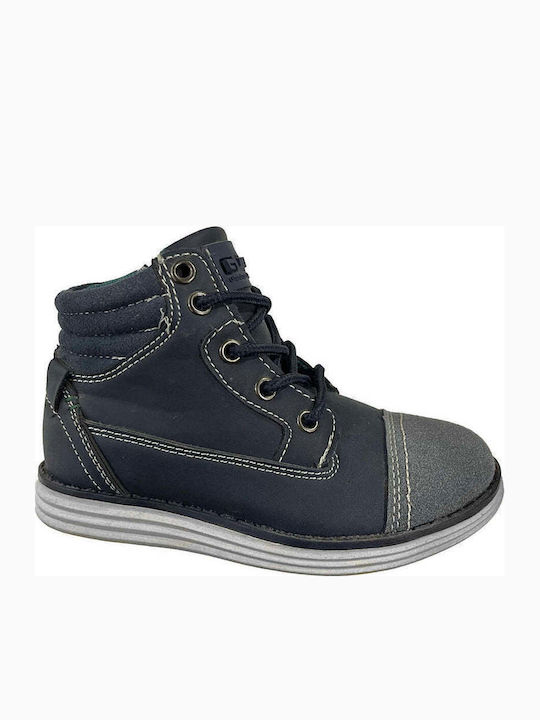 Ustyle Suede Παιδικά Μποτάκια με Κορδόνια Μπλε
