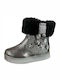 Kids Boots with Zipper & Lights Black