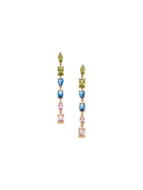 Breeze Earrings Dangling made of Silver Gold Plated with Stones