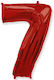 Luftballon Folie Jumbo Zahl 7 Rot Form 90cm
