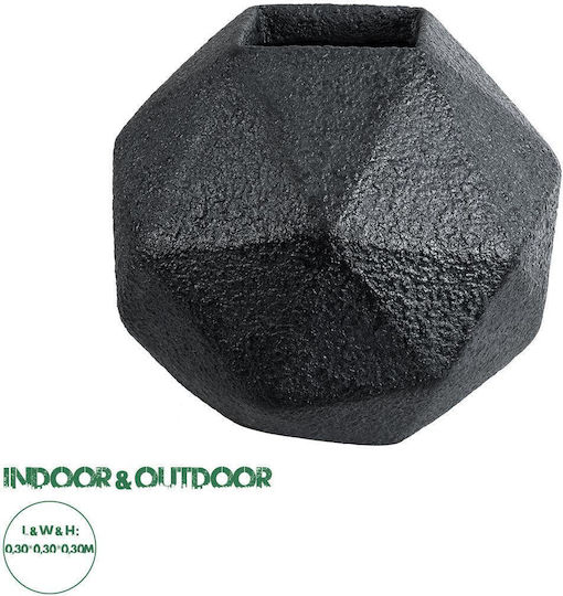 GloboStar Κασπώ Πολυεστερικό Μαύρο με Βάση 30x30x30εκ.