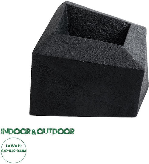 GloboStar Artificial Garden Camden Planter Polyester Black with Stand 49x49x44cm.