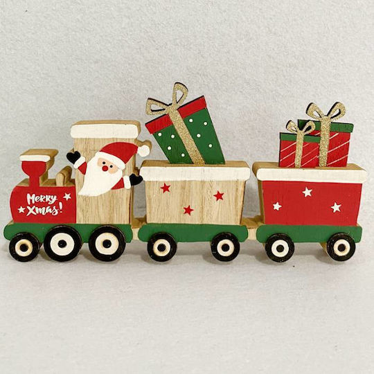 +Efo Weihnachtliche Holz Figur Zug Höhe 23cm