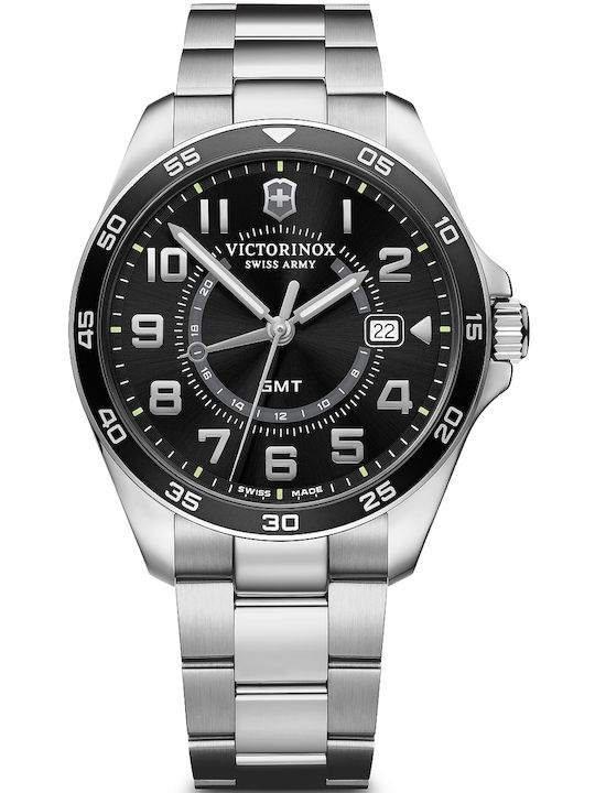 Victorinox Men's Watch 42mm Chronograph Battery with Silver Metal Bracelet
