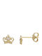 Goldjewels Παιδικά Σκουλαρίκια Καρφωτά Κορώνες από Χρυσό 9K