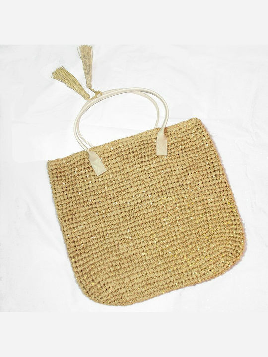 Go Smart Home Straw Beach Bag Beige