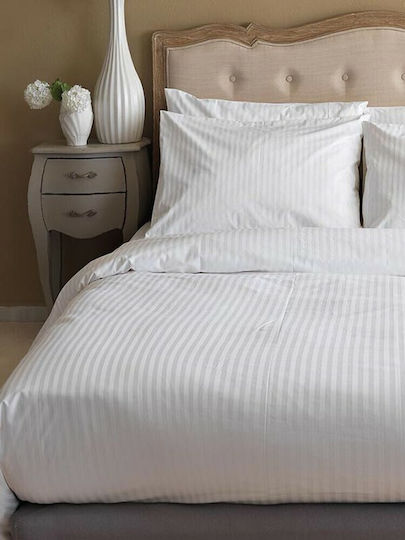 Sunshine Hotel Duvet Cover Cotton Sateen Striped 160x240cm