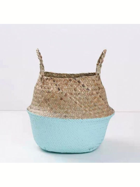 Natural Home Decorative Basket Wicker with Handles Beige