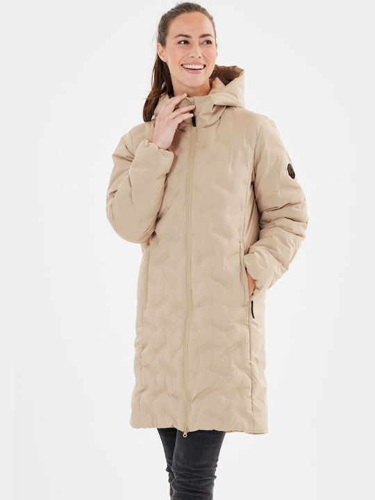 Whistler Women's Hiking Long Puffer Jacket for Winter Simply Taupe