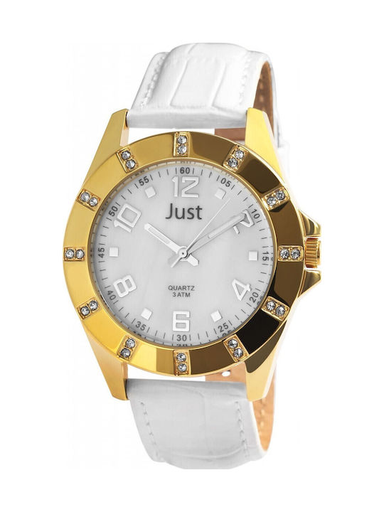 Just Watch Women's Watch with White Leather Strap